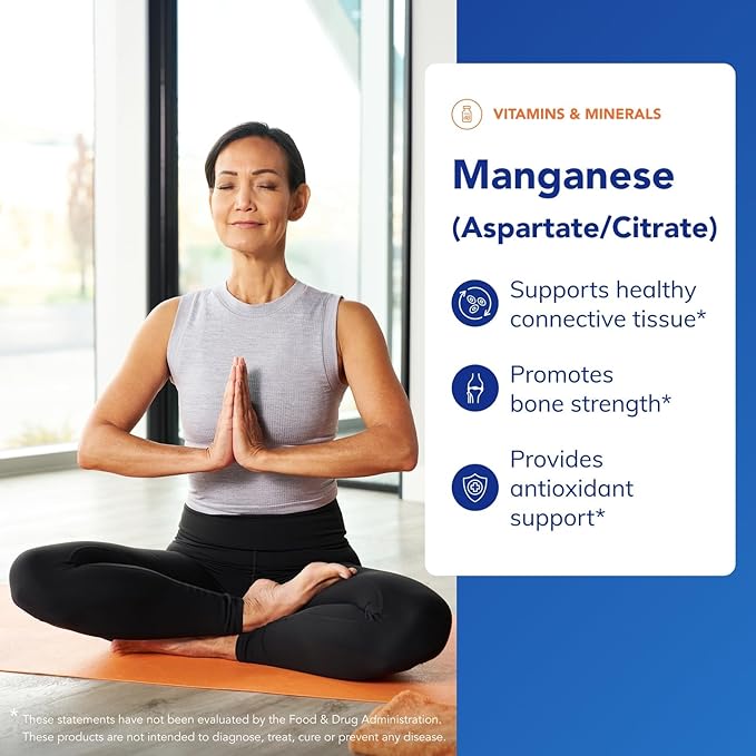 Pure Encapsulations Manganese (Aspartate/Citrate) | Hypoallergenic Trace Mineral Supplement for Connective Tissue and Bones | 60 Capsules