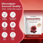 Astaxanthin 12mg with MCT Oil – 120 Softgels, Premium Astaxanthin Organic Supplements, for Kidneys, Eyes & Skin, Natural Microalgae Source, Triple Strength, Non-GMO & Gluten Free (Pack of 1)