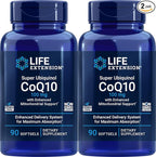 Life Extension COQ10 Super Ubiquinol 100mg 90 Count (Pack of 2) with Enhanced Mitochondrial Support