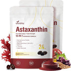 VivoNu Astaxanthin 24mg – Powerful Antioxidant Support for Skin, Eyes & Immune System – 10-in-1 Formula with Lycopene, Grape Seed, Vitamin E & Zinc – Triple Strength, 480 Softgels, 2 Bag
