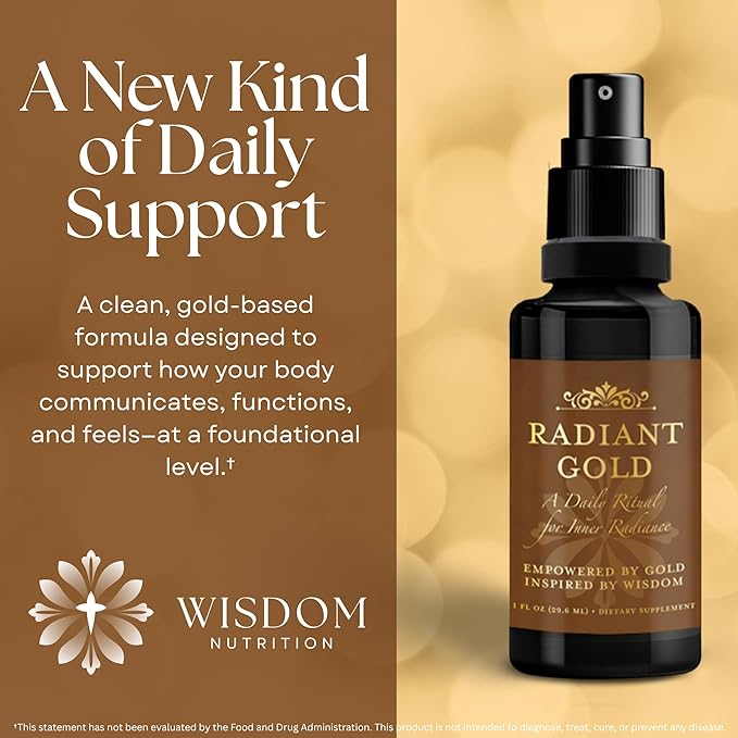 Liquid Gold Supplement Spray | Pure Gold Nanoparticles for Energy, Focus & Mental Clarity | ORMUS Precious Metals Blend (2)