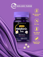 Carlyle Kids Melatonin 1mg | 120 Chewable Tablets | Fruit Flavor | Vegetarian Supplement | Non-GMO, Gluten Free Formula