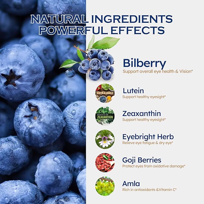 Eye Health Support Herbal Liquid Drops, Natural Bilberry Extract for Eye Fatigue & Healthy Vision Support. 4oz-Original