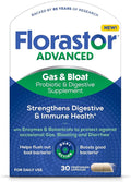 Florastor Advanced Gas and Bloat Probiotic, Digestive Enzymes and Botanicals, Plus Probiotics for Digestive Health, 30 Capsules