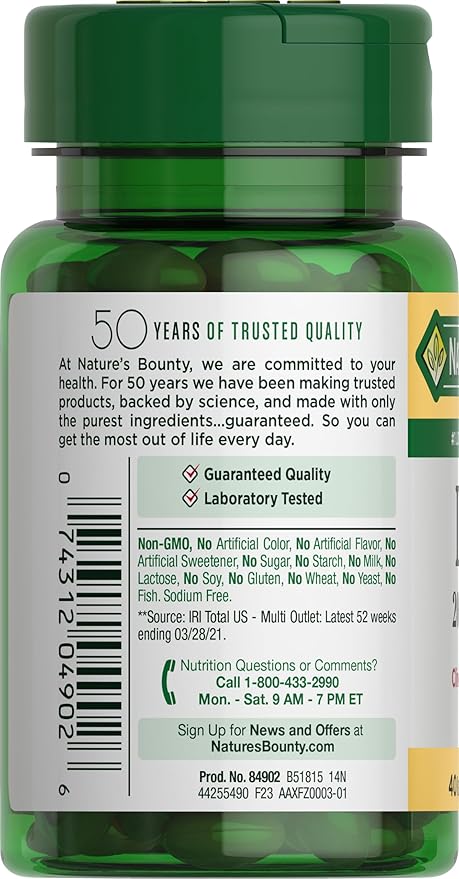 Nature's Bounty Lutein Pills, Eye Health Supplements and Vitamins, Support Vision Health, 20 mg, 40 Softgels (Pack of 2)