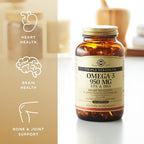 Solgar Triple Strength Omega 3 950 mg - 100 Softgels, Pack of 4 - Supports Joint & Skin Health - Non-GMO, Gluten Free, Dairy Free - 400 Total Servings