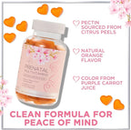 Prenatal Vitamins for Women – Complete Pregnancy Multivitamin - Folic Acid, Omega 3 DHA, Choline, Vitamin D – Essential Support for Mom's & Baby Brain Development - Tasty Orange Flavor - 120 Gummies