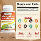 Best Naturals Chromium Picolinate 1000 mcg 240 Tablets