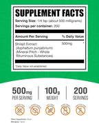 BulkSupplements.com Shilajit Extract Powder - Fulvic Acid Supplement, Shilajit Supplement - Gluten Free, 500mg per Serving of Shilajit Powder, 100g (3.5 oz) (Pack of 1)