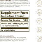 Solgar Sublingual Vitamin B12 1000 mcg - 250 Nuggets, Pack of 2 - Non-GMO, Vegan, Gluten Free, Dairy Free, Kosher - 500 Total Servings