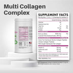 M+S Multi Collagen Complex – Hydrolyzed Collagen peptides, Types I, II, III for Skin, Hair, Nails and Joints – with Vitamin C, Hyaluronic Acid, Keratin, Biotin and Silica (Unflavored)