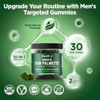 Saw Palmetto Gummies for Men, Organic Saw Palmetto with Pumpkin Seed Oil for Men Overall Health, Enhanced with Pygeum, Nettle, Sugar-Free, Vegan, 60 Chewables