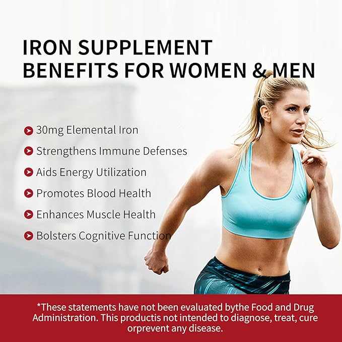 Iron Supplement, 30 Mg Iron Supplement for Women and Men, Promotes Red Blood Cell Production, Supports Iron Deficiency in Adults, 20 Ready-to-Drink Powder Sachets