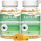 2 Pack Lutein Gummies 25mg, Sugar Free Lutein Zeaxanthin Supplements Gummies, Eye Health Supplement for Adults, Eye Vitamins Lutein for Vision and Blue Light Protection, Mango Flavor, 120 Count