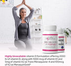 Premium D3 K2 - Full Spectrum Vitamin D3 K2, 2000 IU D3 + MK7 + MK4 + K1, Daily D3 K2 & K1 Supplements - Vitamin D Supports Calcium Absorption for Strong Bones & Immune Health - 30 Capsules