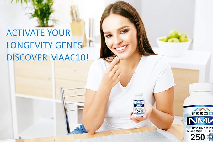 MAAC10 NMN Supplement Real Nicotinamide Mononucleotide (NMN 125mg Capsules). The Most Powerful NAD+ Precursor More Stable Than Riboside. We use 99% Pure Pharmaceutical Grade Stabilized NMN (90 Count)