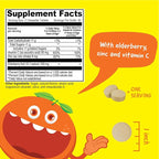 Kids Elderberry With Zinc and Vitamin C - Immune Support Supplement Chewable Tablets - Tasty Natural Mixed Berry Flavor - Vegan, Vegetarian, Gluten Free, Non-GMO, for Children, 120 Chewables