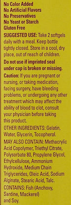 Burp-Less Fish Oil 1200 mg, 200 Softgels, Fish Oil Omega 3 Supplement For Heart Health