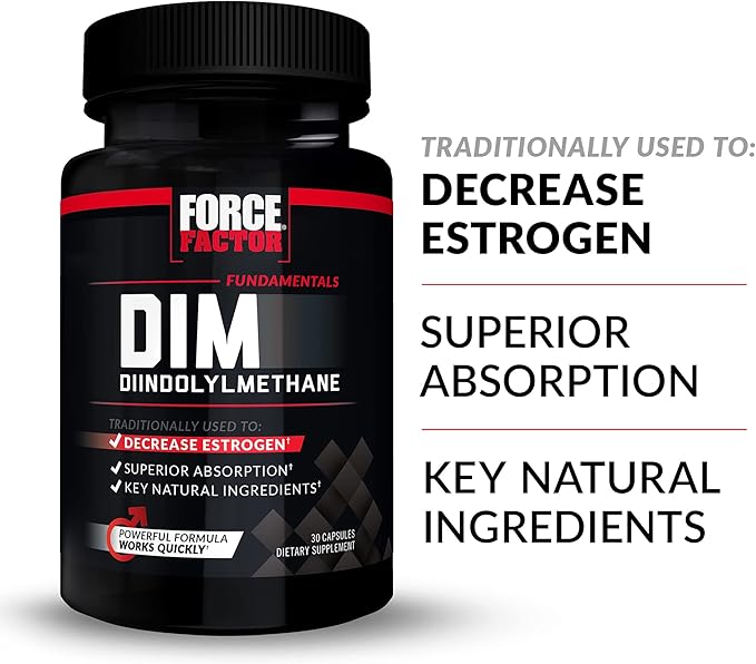 Force Factor DIM, 3-Pack, Pills to Decrease Estrogen in Men, Diindolylmethane Supplement with Key Natural Ingredients and Superior Absorption, Diindolylmethane 300mg, Works Fast, 90 Capsules