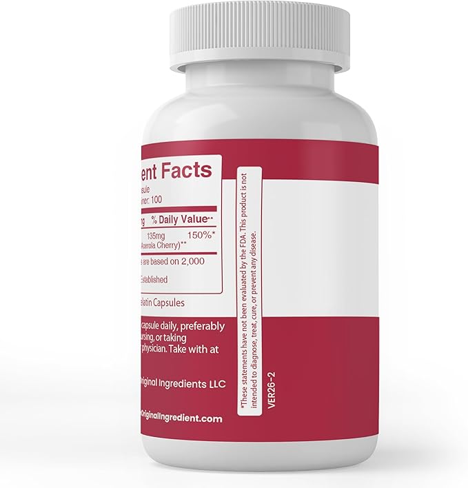 Pure Original Ingredients Acerola Cherry, (100 Capsules) Always Pure, No Additives Or Fillers