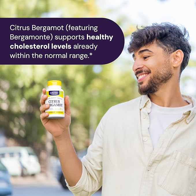 Healthy Origins Citrus Bergamot 500 mg, Bergamonte® Patented Extract, 38% Polyphenols, Cardiovascular & Metabolic Support, Third-Party Tested,120 Veggie Capsules*