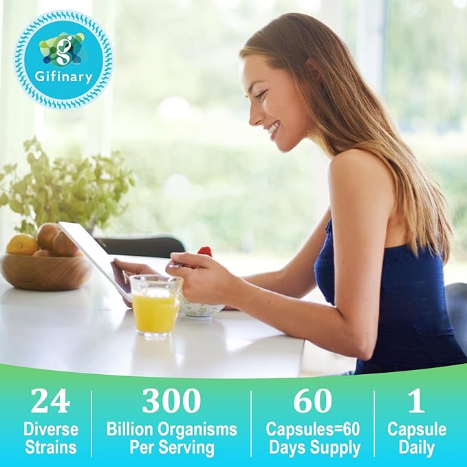 Probiotics for Women & Men - 300 Billion CFU, 24 Strains Probiotics + 15 Organic Herbs Prebiotics for Digestive, Gut Health, Immune, Constipation, Diarrhea & Whole-Body Health - 2 Months Supply
