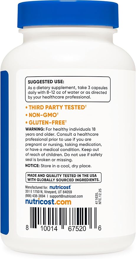 Nutricost Turmeric Curcumin with BioPerine and 95% Curcuminoids, 2300mg, 120 Capsules, Veggie Capsules, 767mg Per Cap, 40 Servings, Gluten Free, Non-GMO