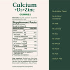 Nature's Bounty Calcium + D3 + Zinc Gummies, Supports Strong Bones & Teeth Plus a Healthy Immune System, 500mg, Orange and Cherry Flavored, 70 Gummies