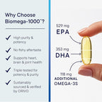 Biotics Research Biomega-1000™ Omega 3 Fish Oil With EPA 529mg / DHA 353mg– Omega-3 Fatty Acids 1000 mg- Highly Concentrated Fish Oil 90 Days Servings–Supports Immune, Brain & Heart Health–90 Softgels