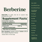 Nature's Bounty Berberine 1000mg Capsules,Supports Heart Health,Cholesterol & Blood Sugar Levels in a Normal Range,Non-GMO Supplement,60 Count (Pack of 2)