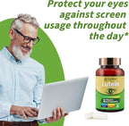 Lutein Eye Vitamins Supplement for Adults - 90 Capsules, Supports Eye Health with Zeaxanthin, Zinc, Vitamins C & E, Vegan Formula for Blue Light Protection & Macular Support (1)