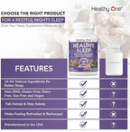 Healthy Sleep - 10 REM Inducing Ingredients - Supports All Stages of Deep Rest - Insomnia - Anxious - Restless - Melatonin - Valerian - Chamomile - Theanine - GABA - Hops - Lemon Balm - 60 Count