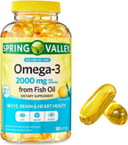 Spring Valley Omega 3 Fish Oil Maximum 2000mg 180 Softgels + me Gusta Sticker