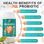 Probiotics for Women & Men - 300 Billion CFU, 24 Strains Probiotic + 15 Organic Herbs Prebiotics Blend, for Overall Digestive Gut Health, Immune, Constipation & Bloating, Shelf Stable - 2 Month Supply