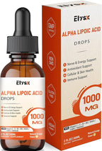 Alpha Lipoic Acid Liquid Drops 1000mg, ALA Supplement for Nerve and Antioxidant Support with Biotin, Natural Orange Flavor, 2FL OZ