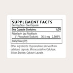 THORNE - Riboflavin 5'-Phosphate - Bioactive, Tissue Ready Form of Vitamin B2 for Methylation Support* - Vitamin B2 Supplement - Third-Party Certified - Gluten, Dairy & Soy-Free - 60 Capsules