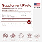 Saffron Supplements - 100% Pure Saffron Extract Capsules - Boost Energy & Mood, Support Eye & Heart Health