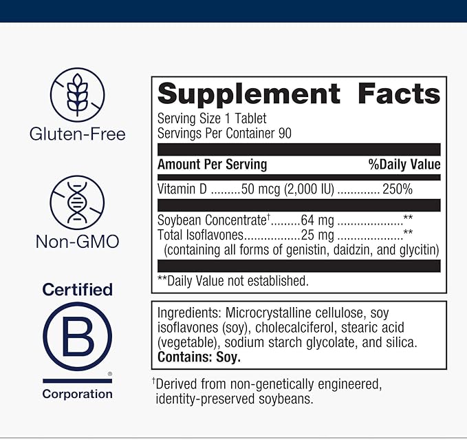 Metagenics D3 2000 IU Complex Vitamin D3 Supplement - Supports Bone Health, Immune & Healthy Inflammation Response* - with Isoflavones for Absorption - Gluten Free - 3 Month Supply - 90 Count
