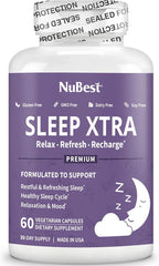 NuBest Sleep Xtra | Supports Healthy Sleep for Adults | Vitamin B6, Melatonin, Ashwagandha, Chamomile, Valerian & More - Non Habit-Forming | 60 Vegan Capsules | Pack 2