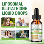 2 Pack 3000mg Liposomal Glutathione Liquid Drops, 98% Absorption Liposomal Glutathione with Vitamin C for Women, Glutathione Liposomal Supplement, Powerful Antioxidant Complex for Immune System, Liver