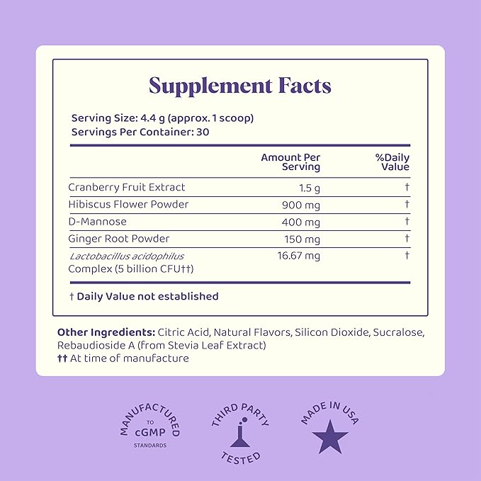 JoySpring pH Balance Vaginal Probiotic Powder for Women | Lactobacillus Acidophilus + D-Mannose with Cranberry Supplement | Supports Vaginal Flora, Freshness & Urinary Tract Health