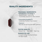 Naturalis Ultra rTG Omega 3 Fish Oil 1800mg from Wild New Zealand Tuna | IFOS Certified & Sustainably Sourced | Full Spectrum Omega3s EPA, DHA & DPA | 90 Softgels