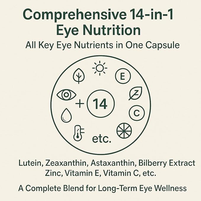 14 in 1 Advanced Eye Formula – Eye Vitamin and Mineral Supplement with Lutein, Zeaxanthin, Zinc & Bilberry Extract – Vision & Focus Support (2)