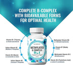 NutraPep Methylated B-Complex Vitamins - Complete Methyl B Complex Multivitamin with Bioactive B9 5-MTHF B6 B12 - MTHFR Support Supplement for Brain Heart Energy (Pack of 2)