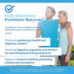 Doctor's BEST High Absorption Postbiotic Butyrate Featuring Corebiome, Gut & Immune Health, Non-GMO, Gluten Free, Soy Free, Vegan, 30 Liquid Veggie Caps