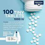 FREEDA Vitamin D3-1000 IU - Pure High Potency Kosher Supplement Tablets - Bone and Muscle Health, Calcium Absorption, Immune Support for Men and Women* - 100 Count