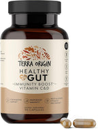 TERRA ORIGIN Healthy Gut Capsules with Immunity Boost | 90 Capsules | Non GMO, Gluten Free, Dairy Free | Digestive Support for Men and Women