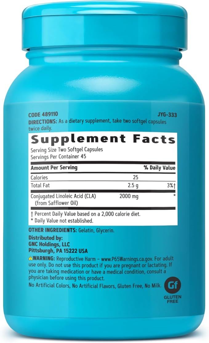 GNC Total Lean Premium CLA 3-6-9 | Improves Body Composition & Muscle Tone, Fuels Energy Without Stimulants, Supports Cardiovascular & Joint Health | 90 Softgel Capsules