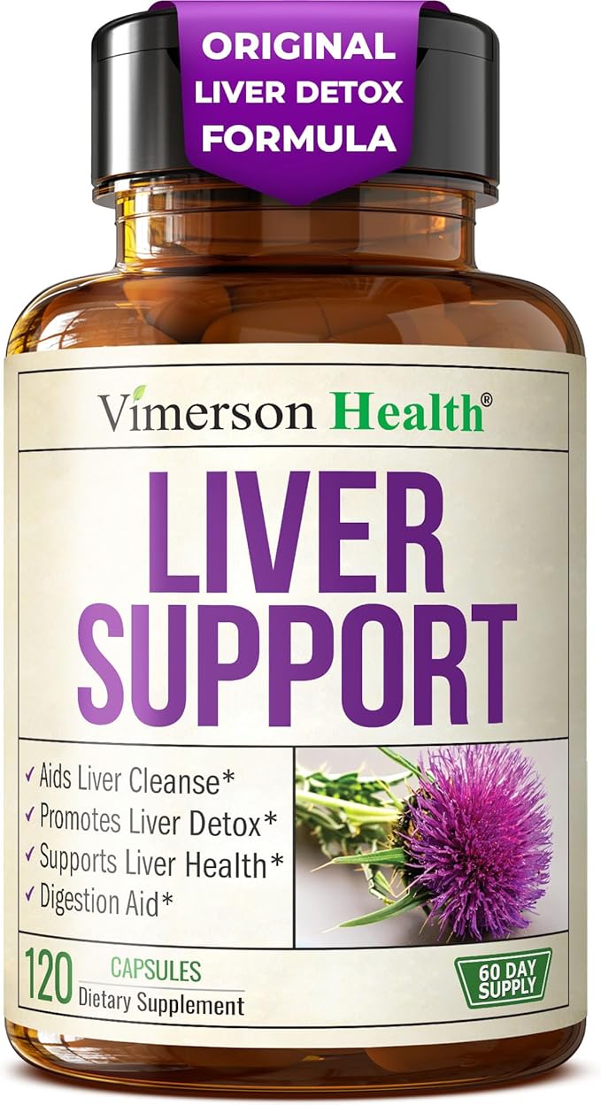 Vimerson Health Liver Cleanse Detox & Repair - Milk Thistle Supplement with Dandelion Root, Artichoke & Zinc for Liver Support, Healthy Digestion, Energy with Milk Thistle Extract, 120 Capsules