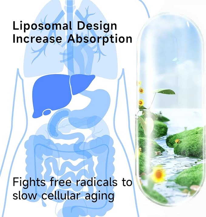 1400MG Liposomal Luteolin Supplement, Maximum Absorption, Potent Flavonoid Premium Antioxidant Supplement for The Brain 240 Capsules